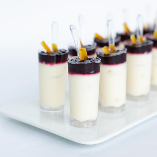 Orange Marionberry Panna Cotta Shooters (GF) (Sets of 12)