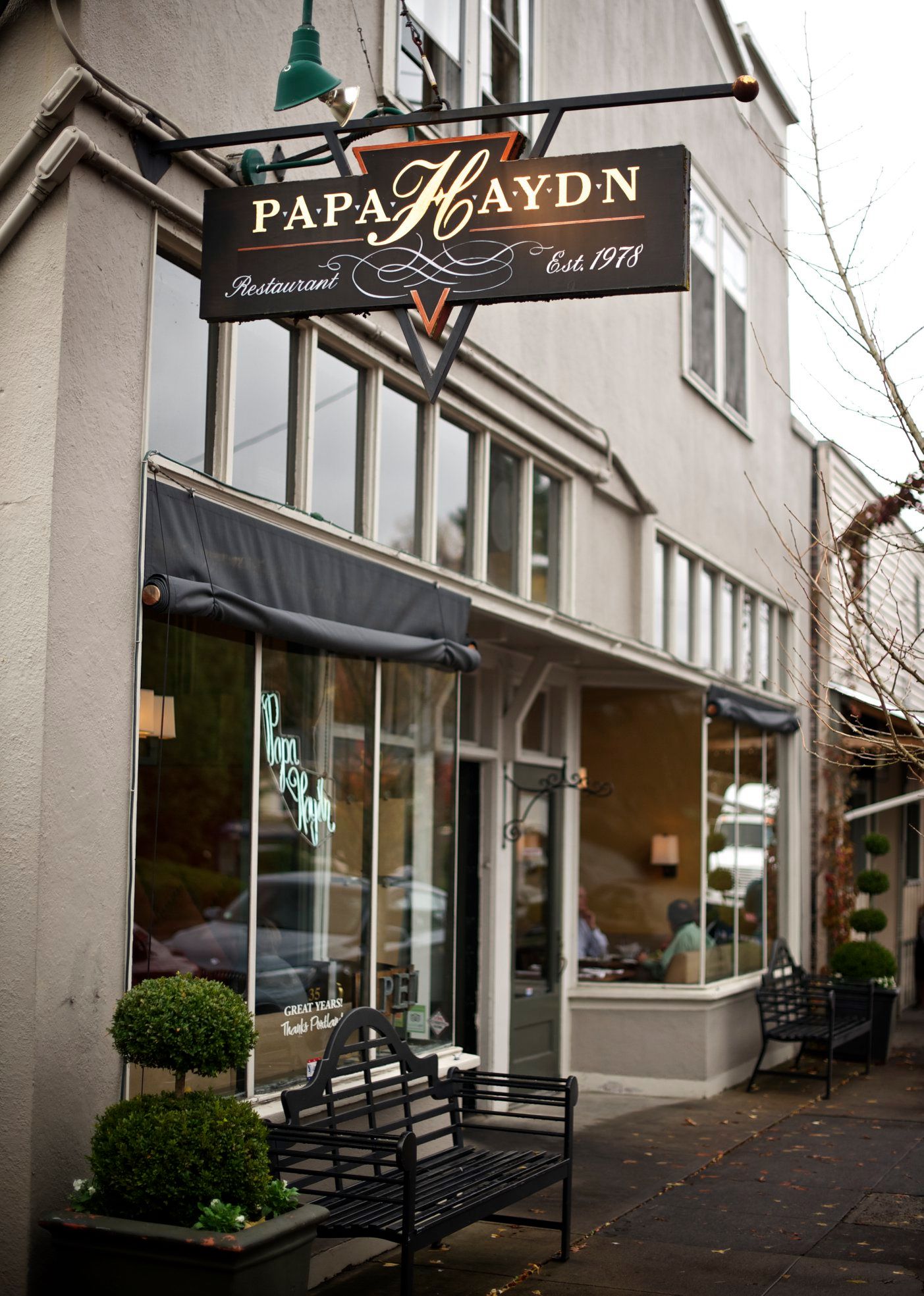 The view from outside Papa Haydn's Sellwood restaurant on Southeast Milwaukie Avenue